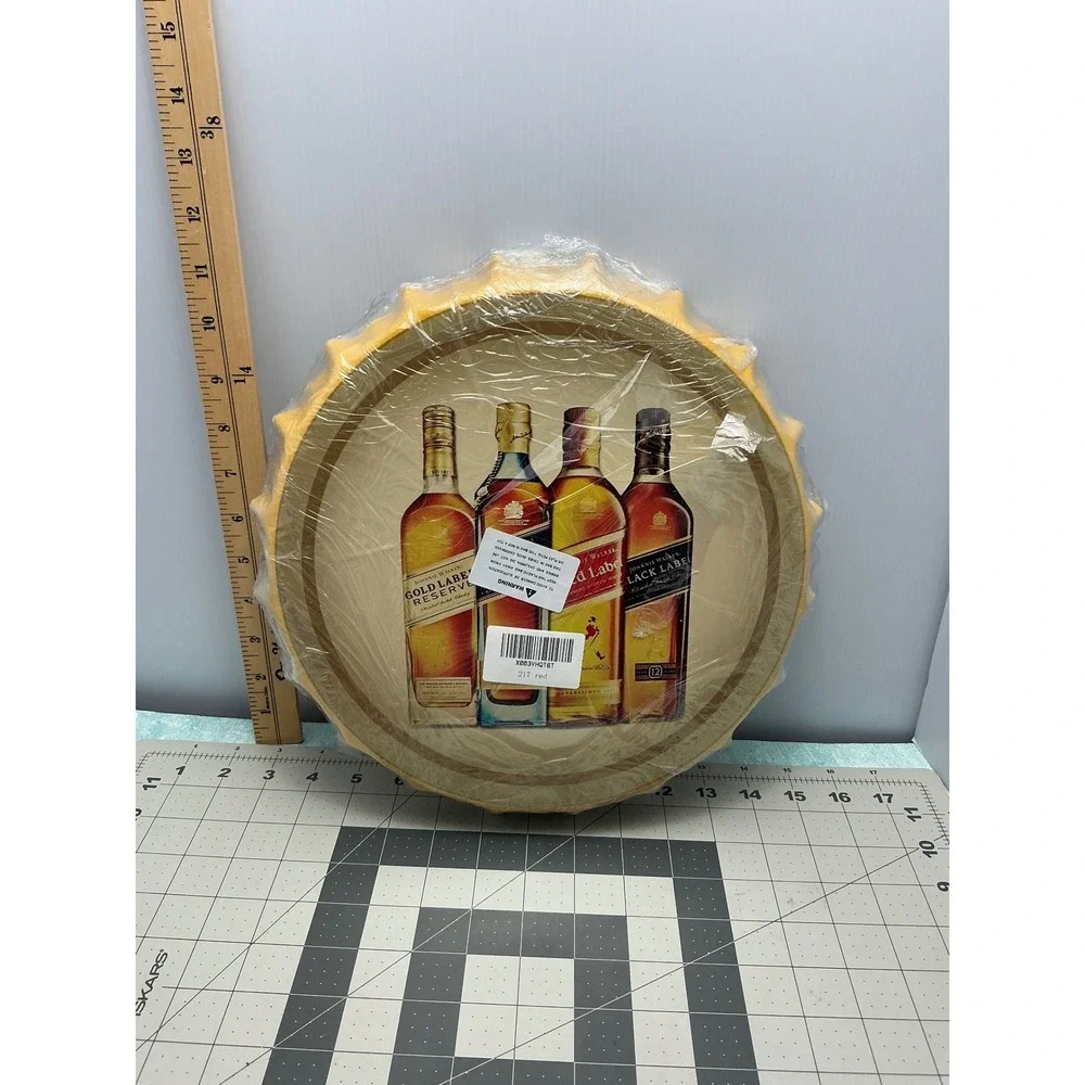 Johnnie Walker Scotch Whisky Metal Bottle Cap Wall Sign Bar Decor‎ 14 Inch NEW